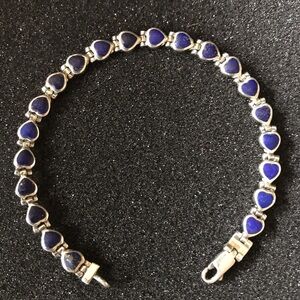 Sundance 925 Sterling Silver Blue Lapis Lazuli Heart Bracelet